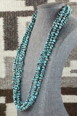 Turquoise, Shell & Sterling Silver Necklace - Navajo