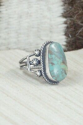 Turquoise & Sterling Silver Ring - Samuel Yellowhair - Size 8.5