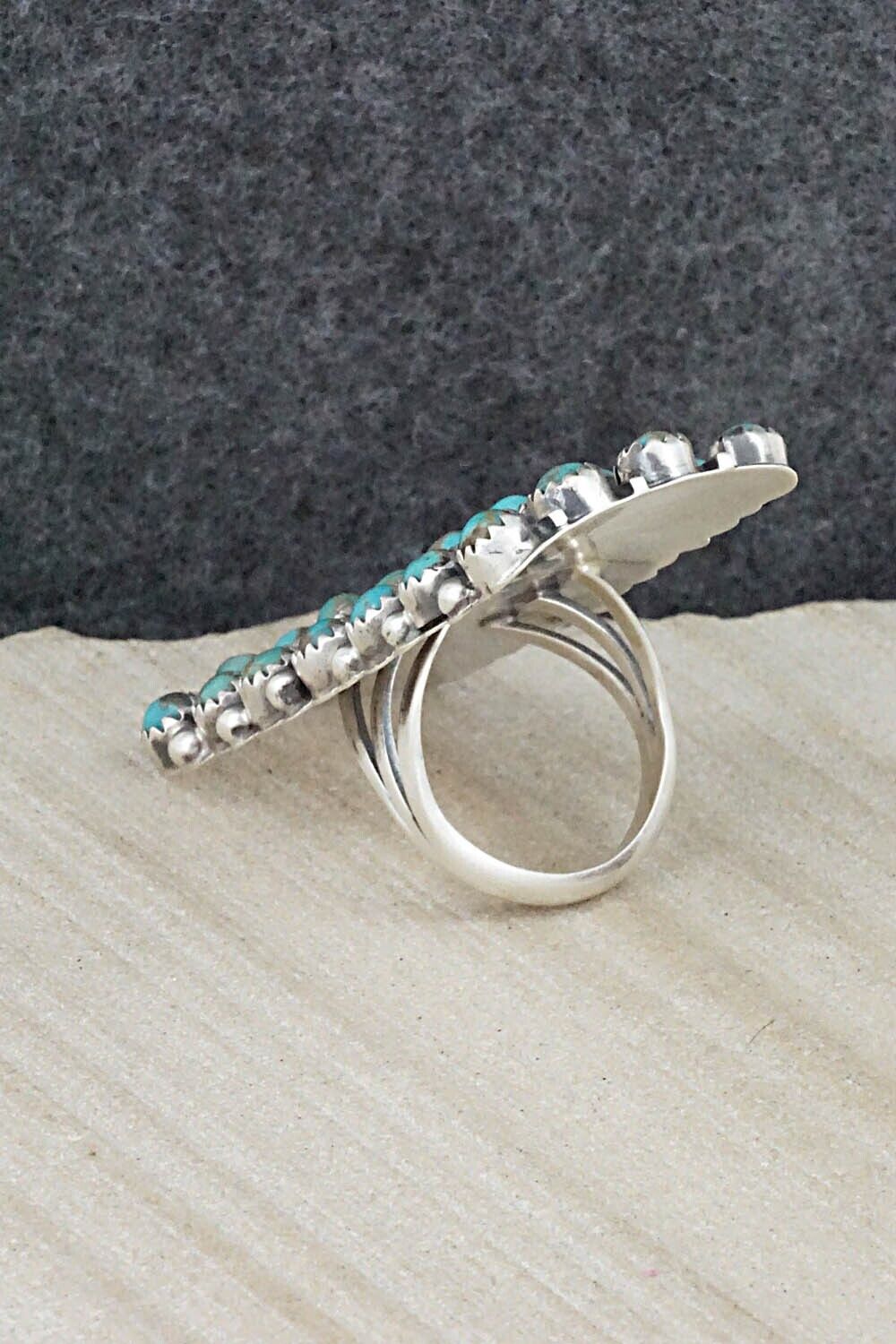 Turquoise & Sterling Silver Ring - Roberta Begay - Size 7.5