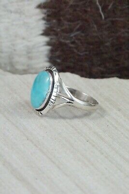 Turquoise & Sterling Silver Ring - Amos Begay - Size 8