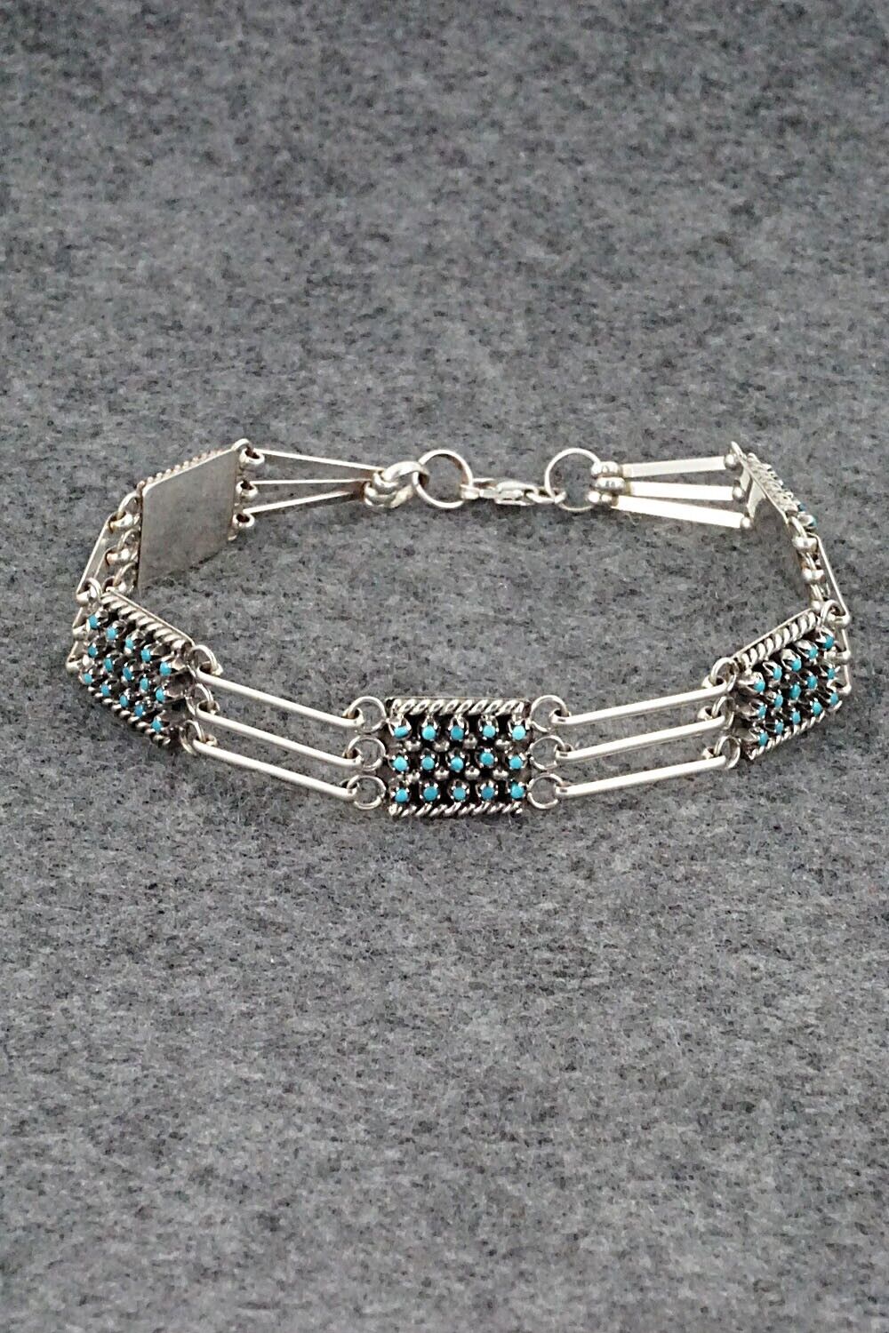 Turquoise & Sterling Silver Link Bracelet - Justin Amesoli