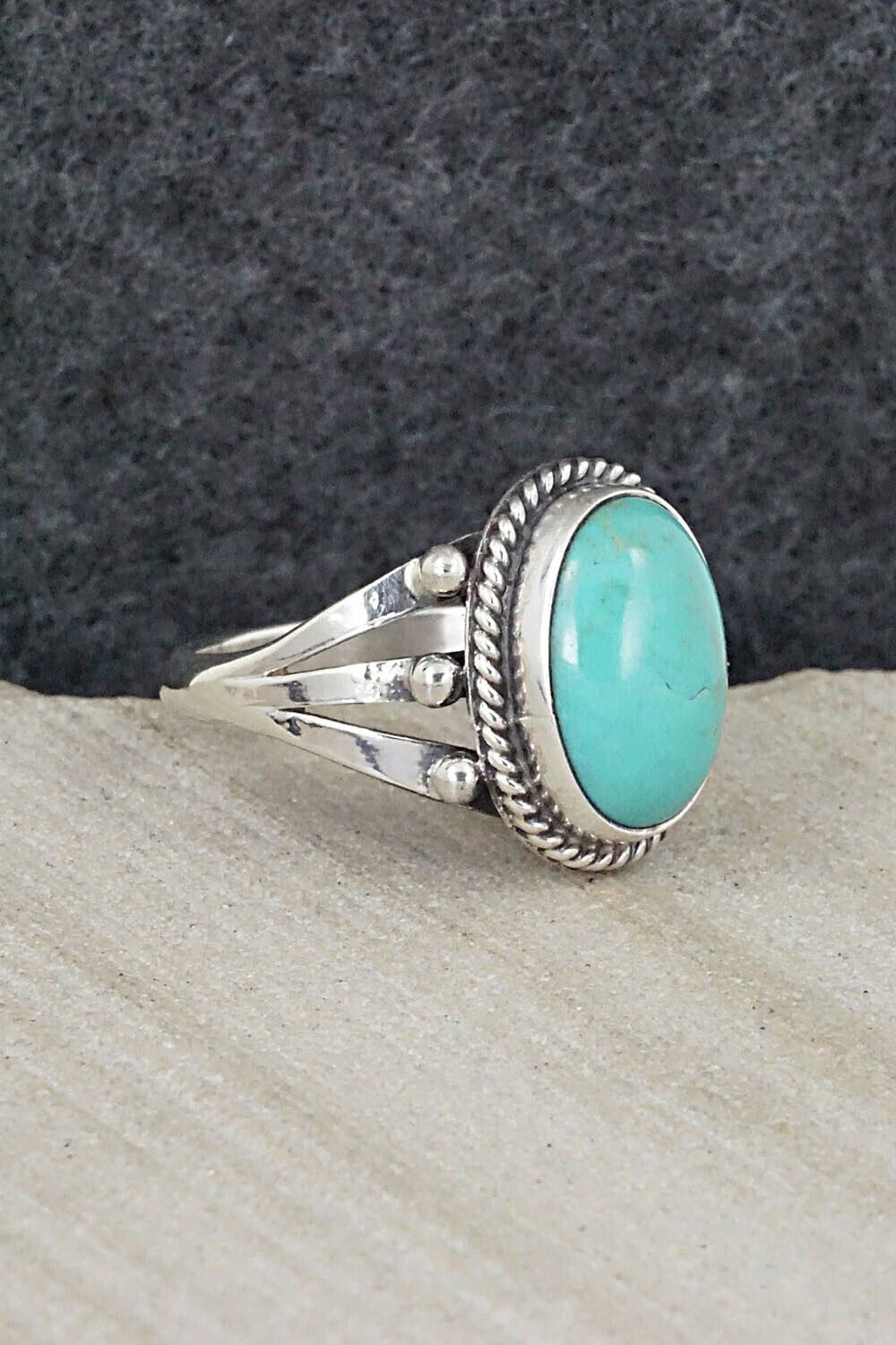 Turquoise & Sterling Silver Ring - Alice Rose Saunders - Size 9