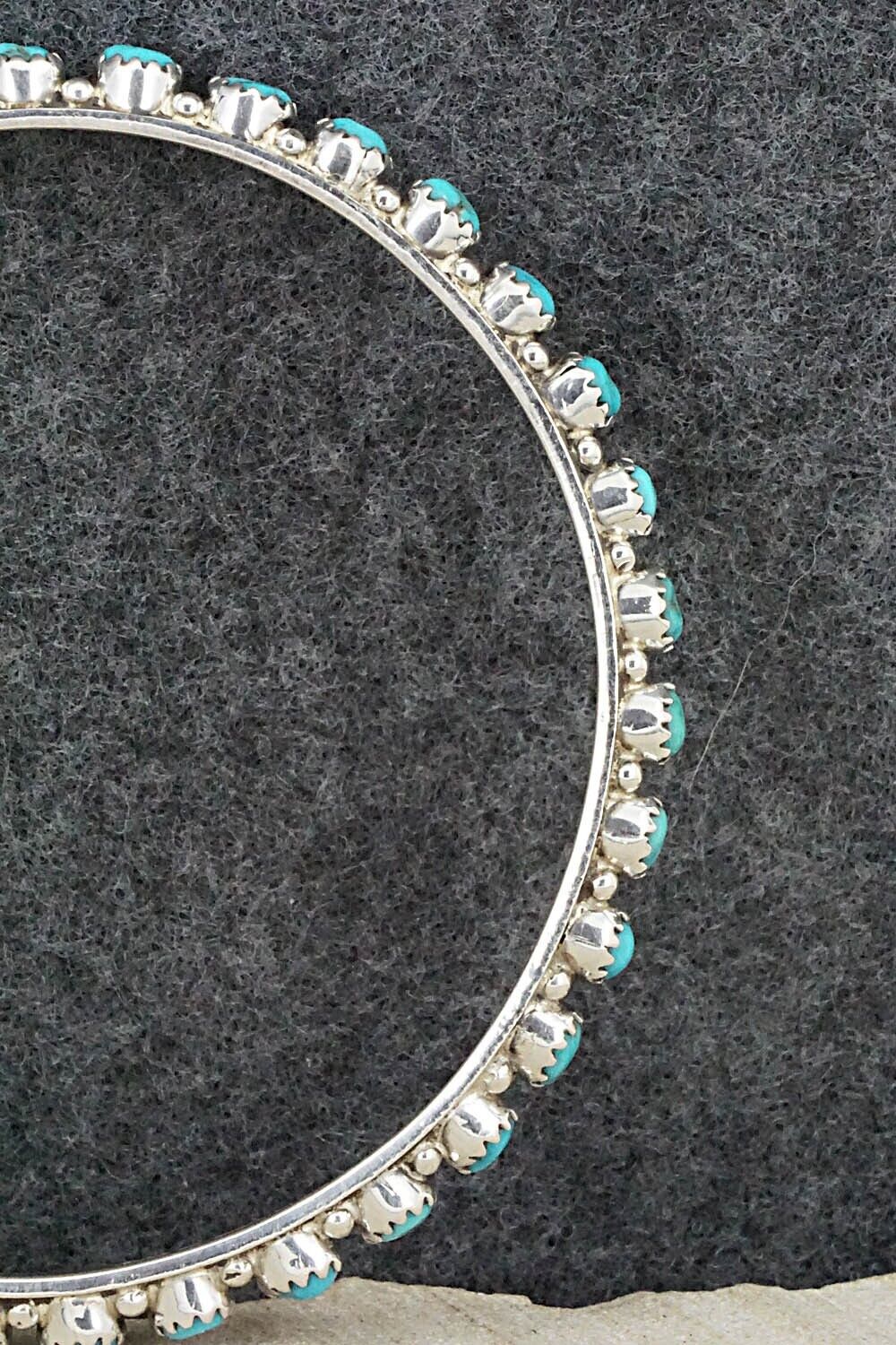 Turquoise and Sterling Silver Bangle Bracelet - Gaynelle Parker