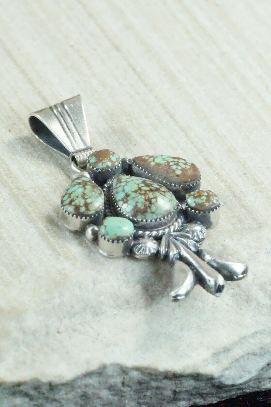 Turquoise and Sterling Silver Pendant - Bobby Platero