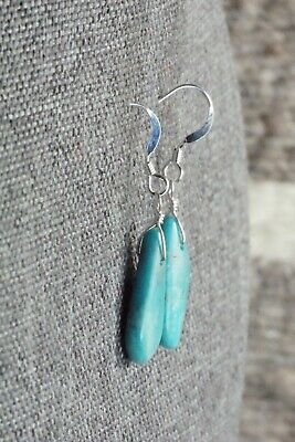 Turquoise & Sterling Silver Earrings - Navajo