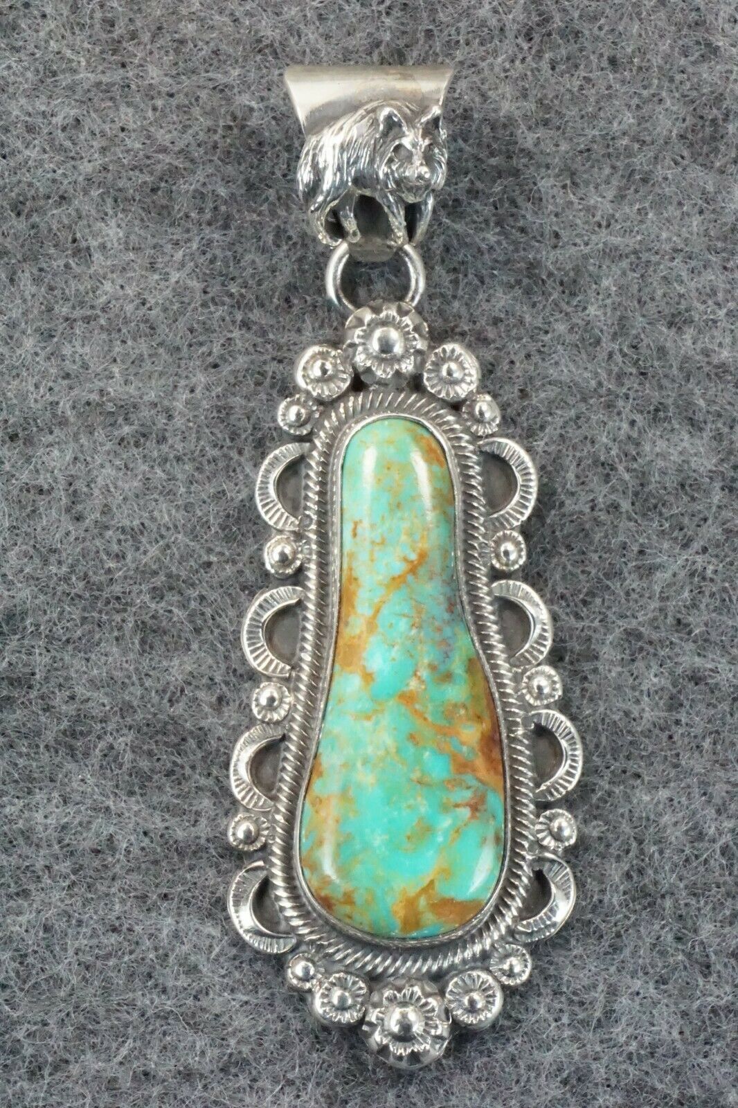 Turquoise & Sterling Silver Pendant - Wallace Jr.
