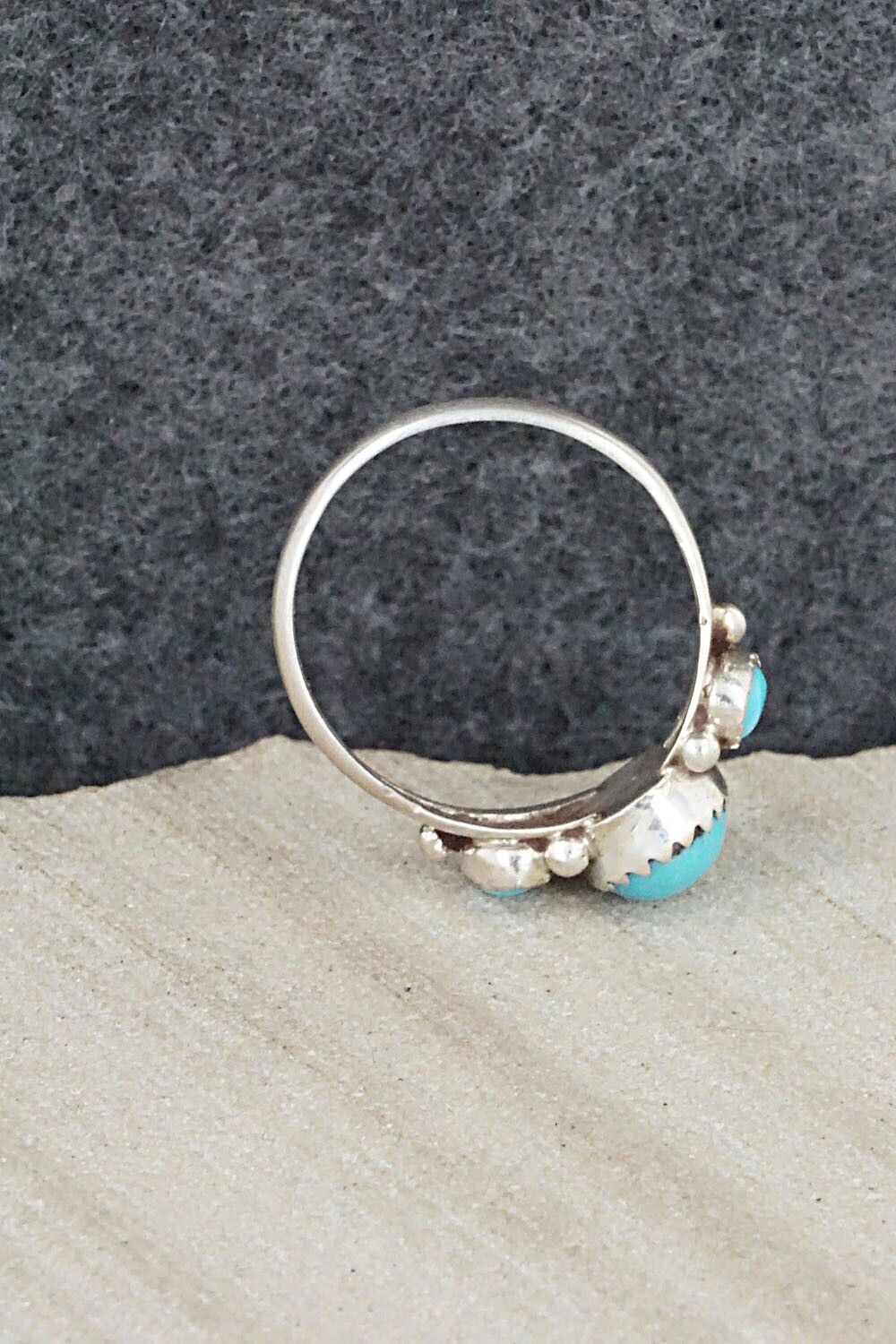 Turquoise & Sterling Silver Ring - Freda Martinez - Size 7.25