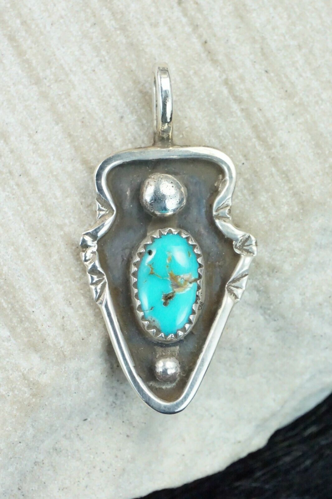 Turquoise & Sterling Silver Pendant - Priscilla Reeder