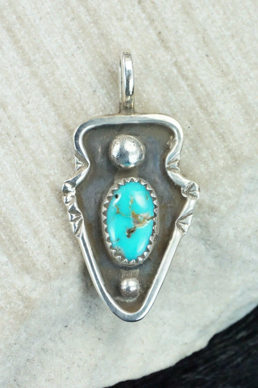 Turquoise & Sterling Silver Pendant - Priscilla Reeder