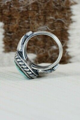 Navajo Turquoise & Sterling Silver Ring - Bobby Platero - Size 10.5