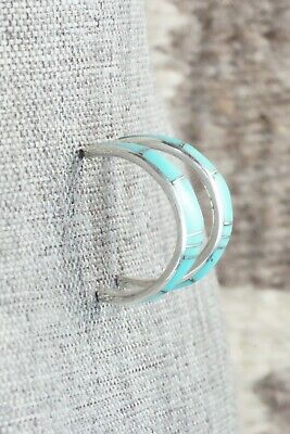 Turquoise & Sterling Silver Earrings - Philbert Chavez