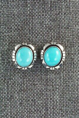 Turquoise & Sterling Silver Earrings - Amos Begay