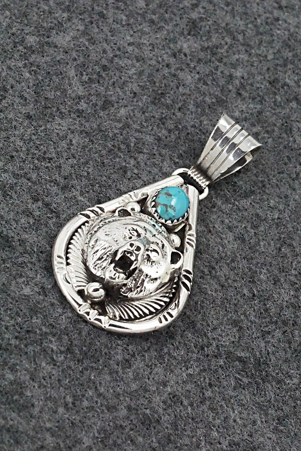 Turquoise & Sterling Silver Pendant - Jeannette Saunders