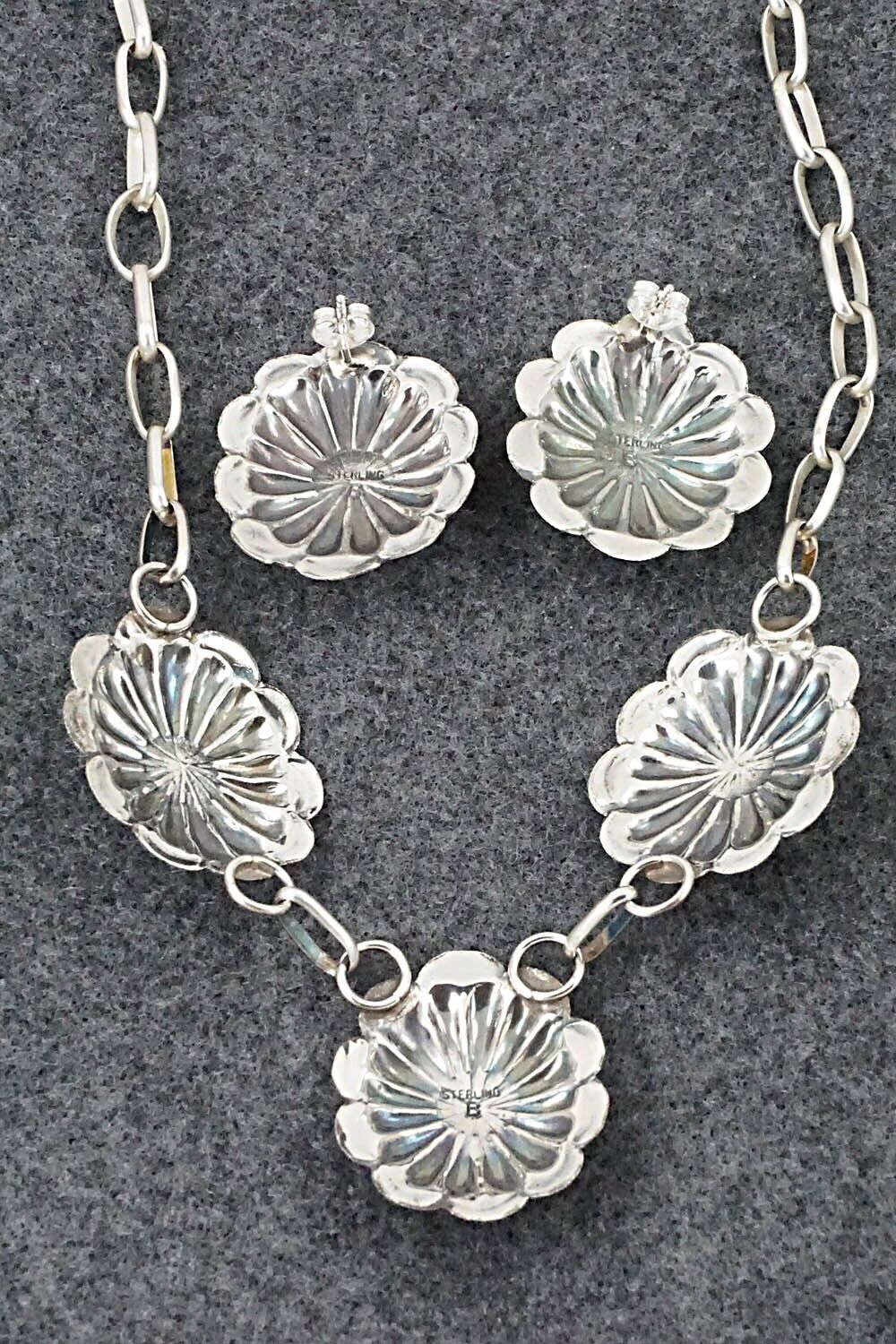 Turquoise & Sterling Silver Necklace and Earrings Set - Joan Begay