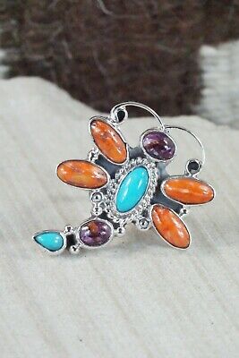 Multi Stone & Sterling Silver Ring - Bobby Platero - Size 6