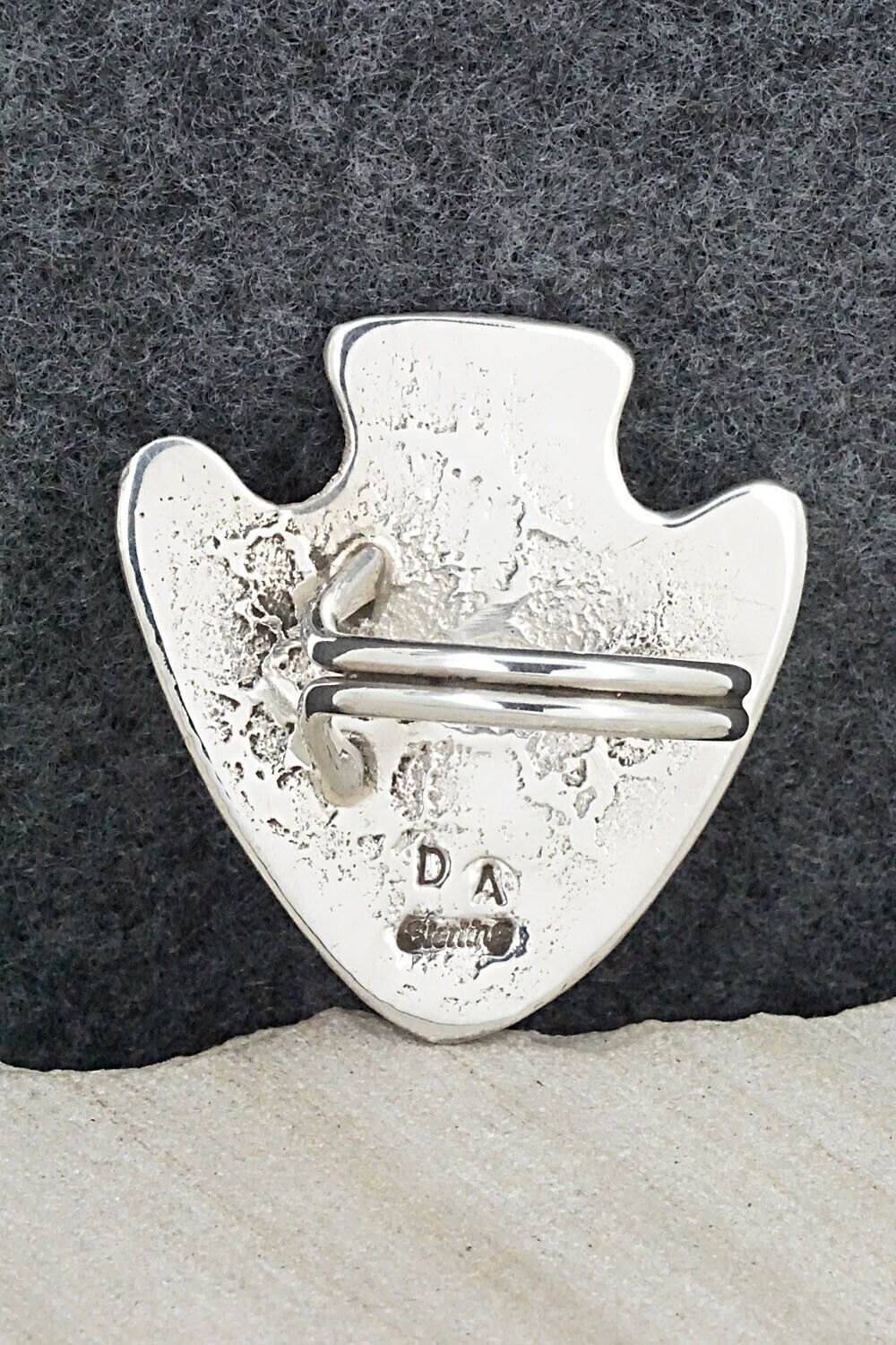 Coral & Sterling Silver Ring - Delbert Arviso - Size 8.25