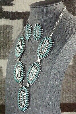 Turquoise & Sterling Silver Necklace and Earrings - Nathaniel Nez