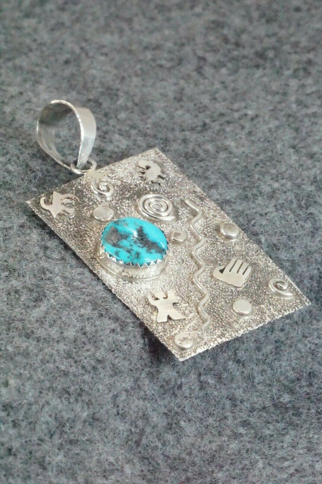 Turquoise & Sterling Silver Pendant - Shirley Skeets