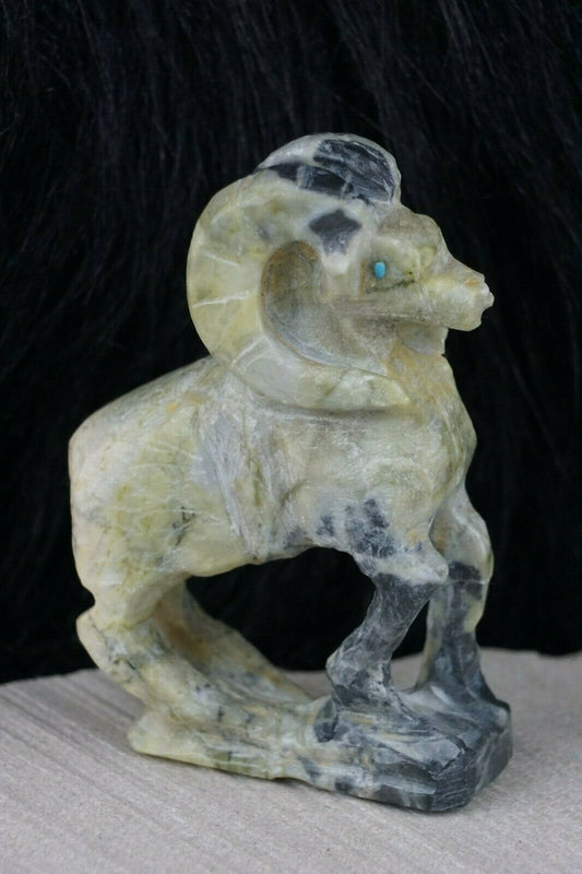 Ram Zuni Fetish Carving - Jerrold Lahaleon - High Lonesome Trading