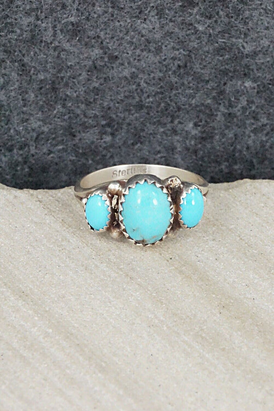 Turquoise & Sterling Silver Ring - Freda Martinez - Size 6.25