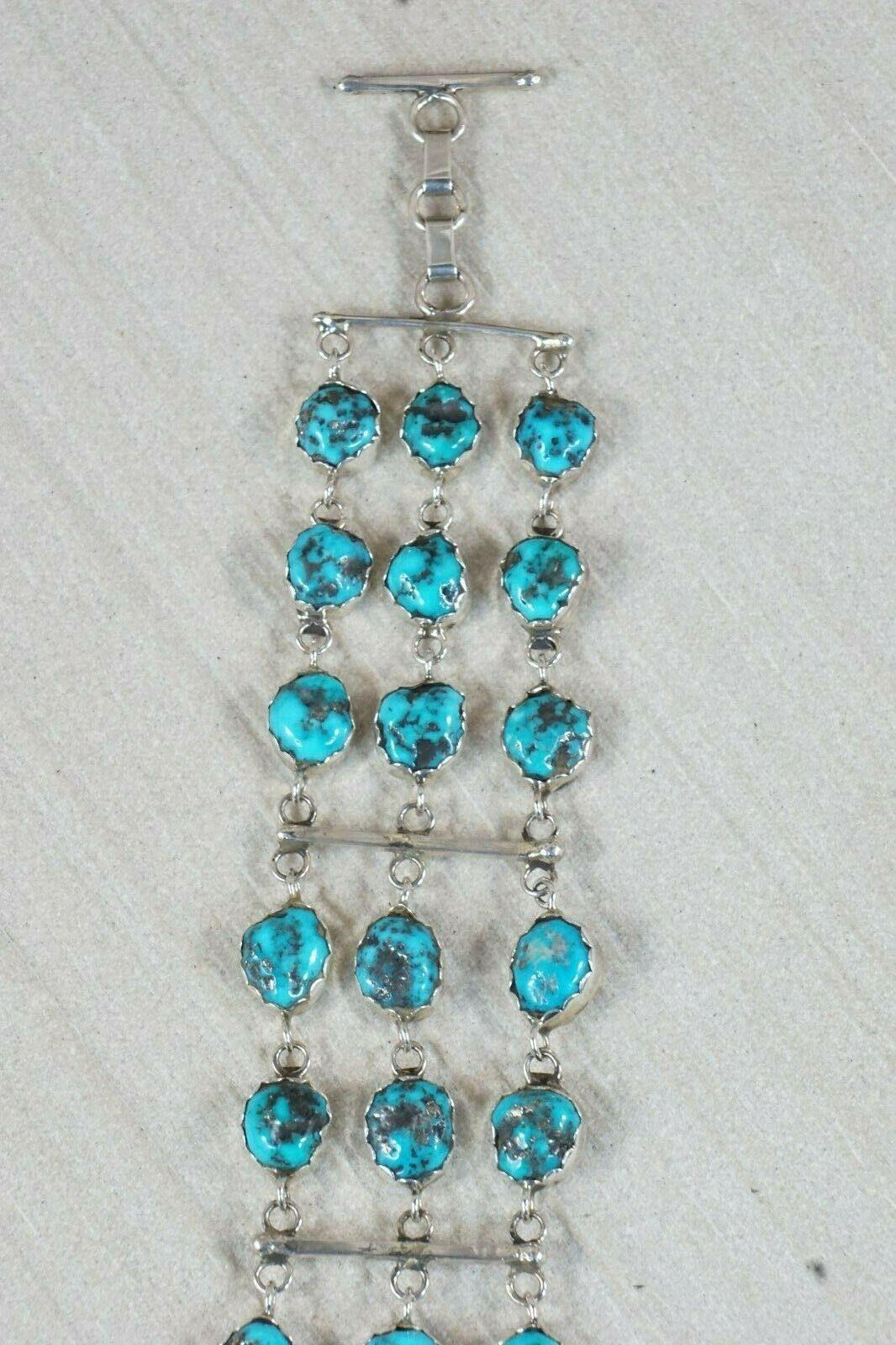 Navajo Turquoise and Sterling Silver Bracelet - Anthony Skeets - High Lonesome Trading