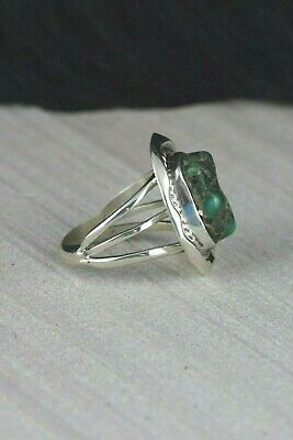 Navajo Turquoise and Sterling Silver Ring - Samuel Yellowhair - Size 6.75 - High Lonesome Trading