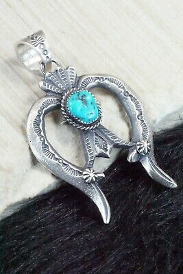 Turquoise and Sterling Silver Pendant - Kevin Billah