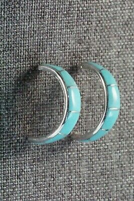 Turquoise & Sterling Silver Earrings - Philbert Chavez