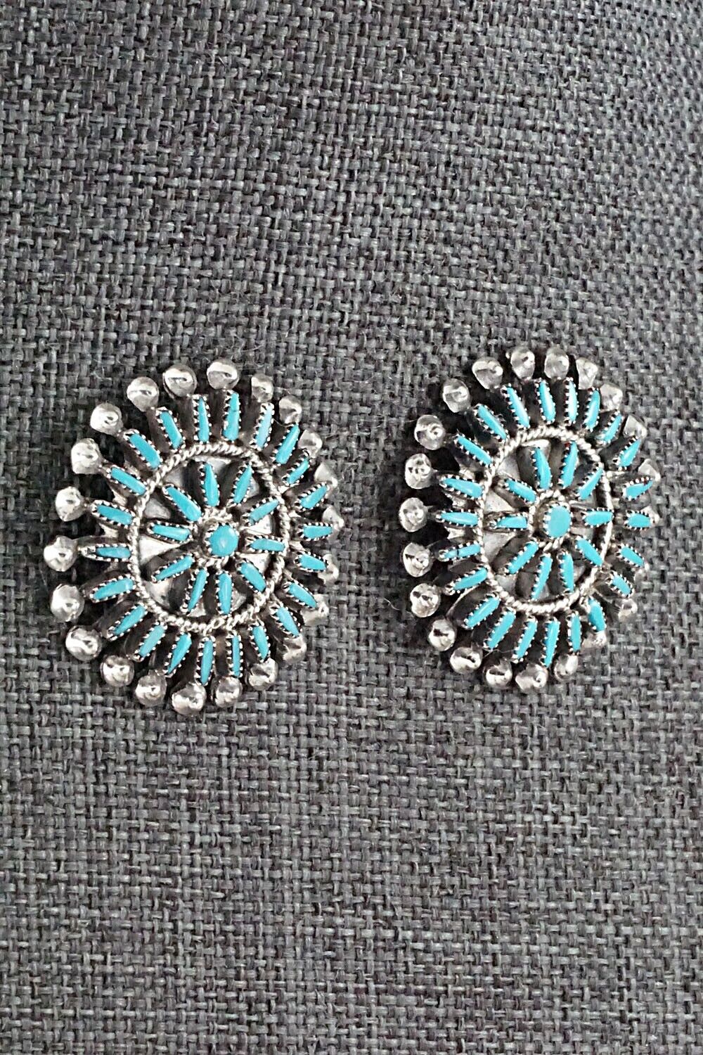 Turquoise & Sterling Silver Earrings - Vincent Johnson