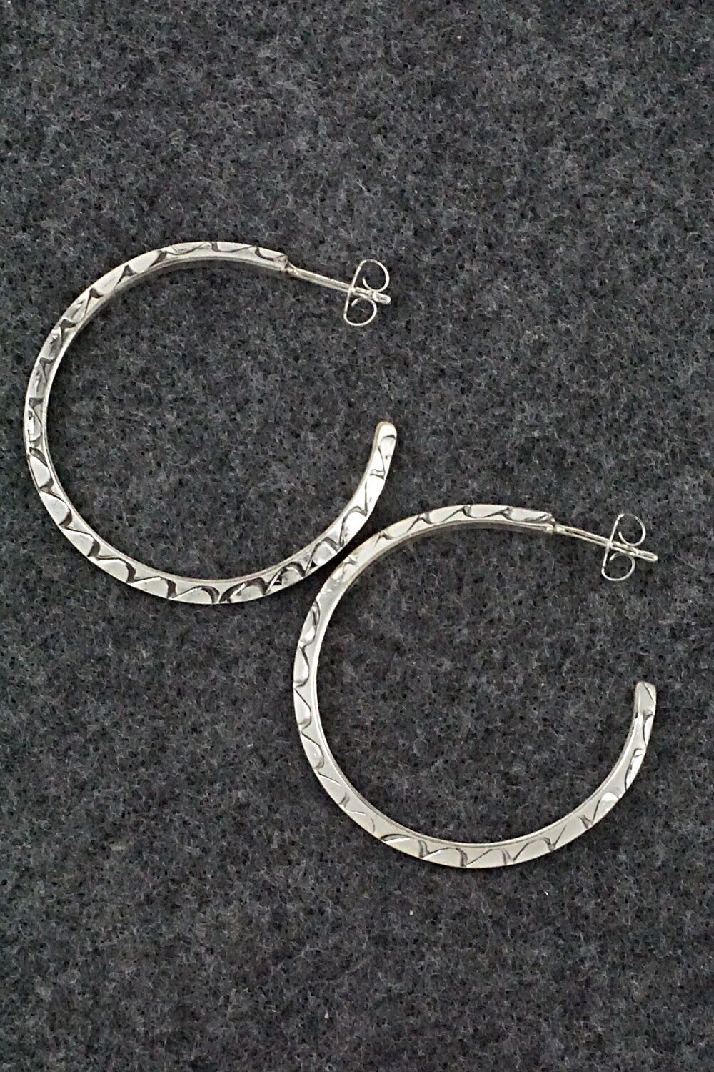 Sterling Silver Hoop Earrings - Elaine Tahe