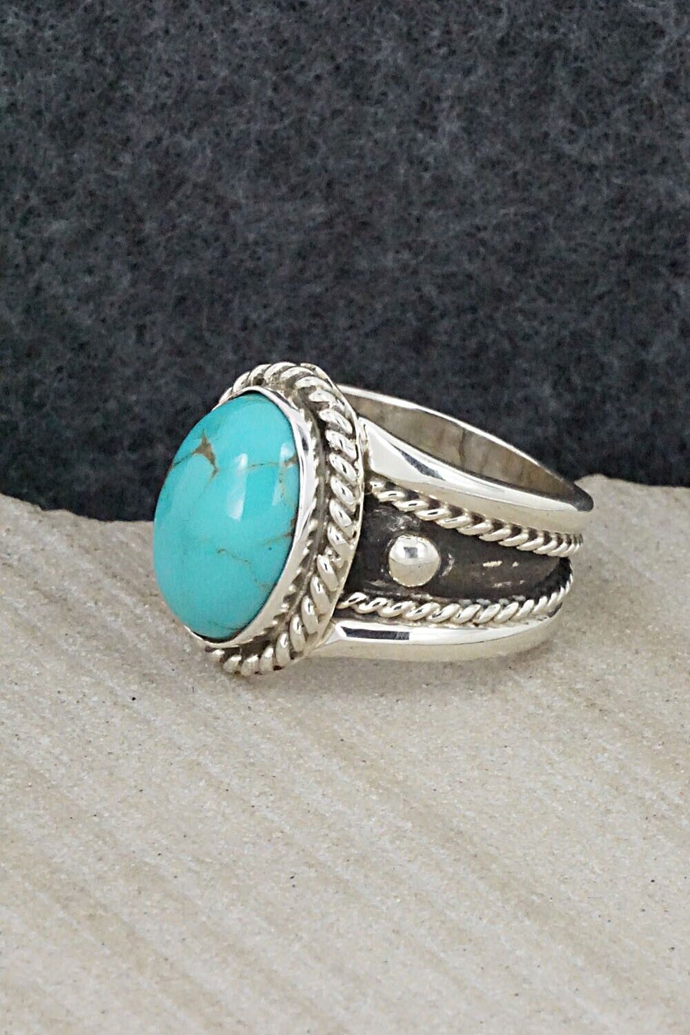Turquoise & Sterling Silver Ring - Thomas Yazzie - Size 6.5