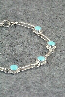 Turquoise & Sterling Silver Link Bracelet - Gina Dosedo