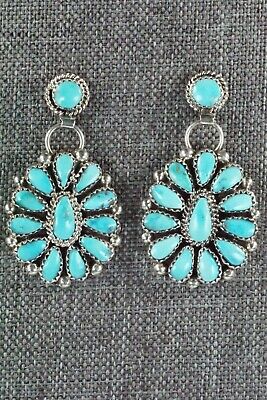 Turquoise & Sterling Silver Earrings - Eunise Wilson