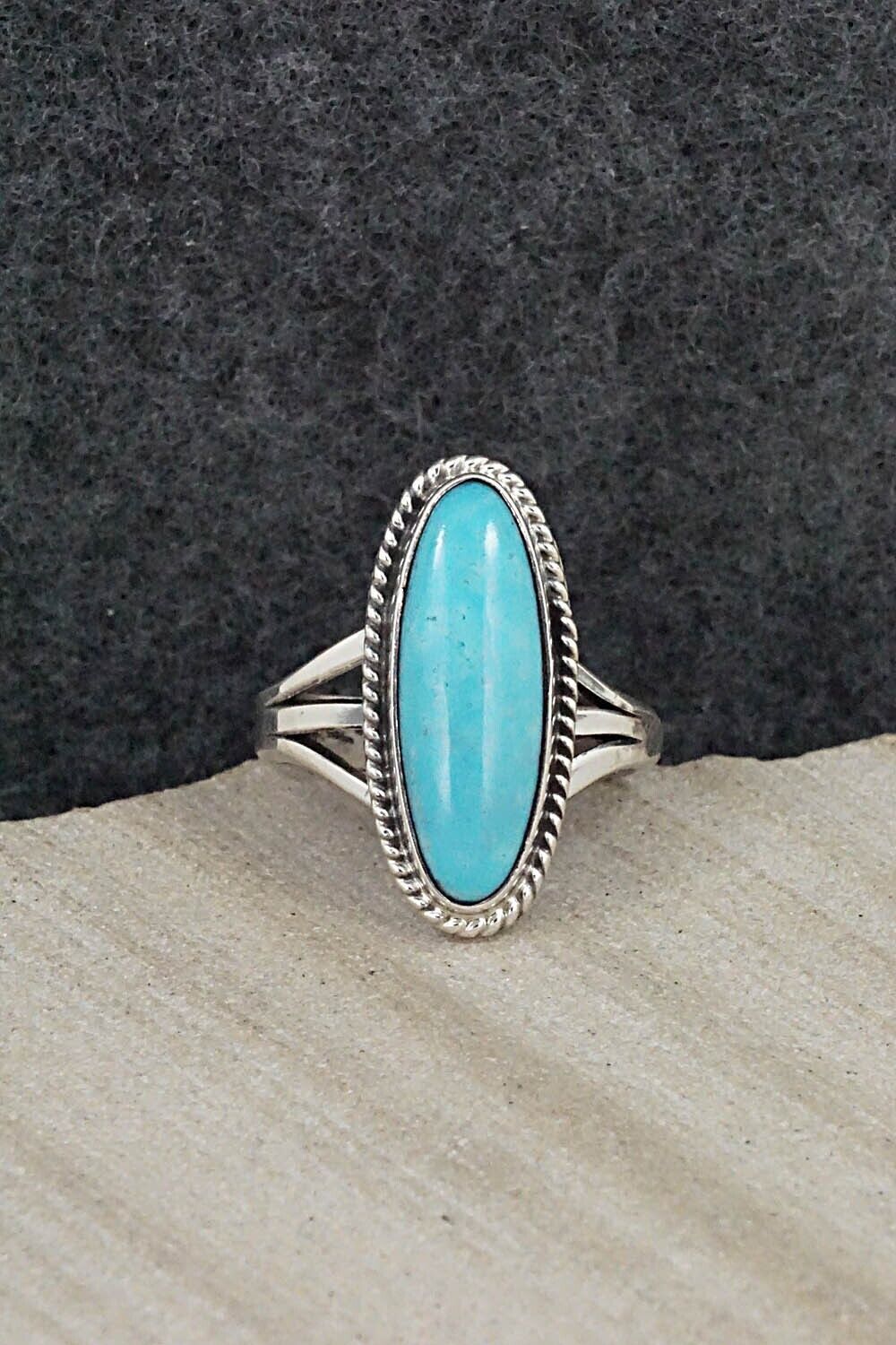 Turquoise & Sterling Silver Ring - Mark Barney - Size 6.5