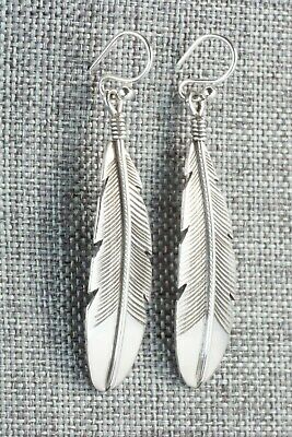 Sterling Silver Feather Earrings - Joe Mace