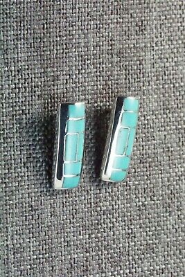 Turquoise & Sterling Silver Earrings - Glendis Tsadiasi