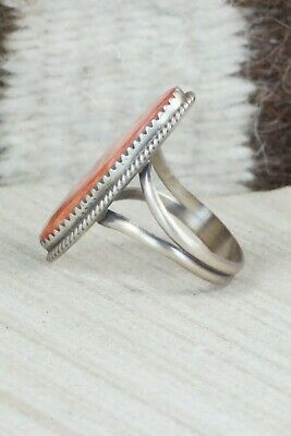 Spiny Oyster & Sterling Silver Ring - Selina Warner - Size 8.75