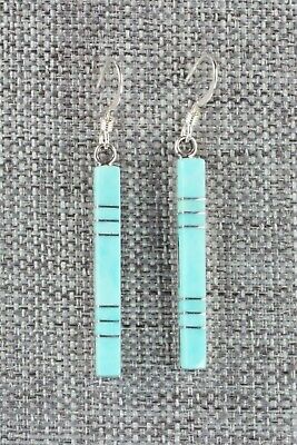 Turquoise & Sterling Silver Earrings - MaDerral Kallestewa
