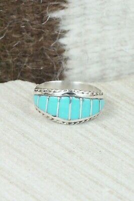 Turquoise & Sterling Silver Ring - Millie Peynetsa - Size 8