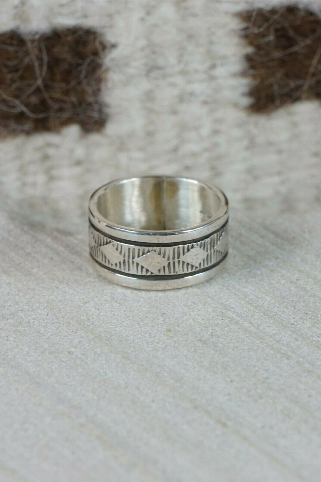 Navajo Sterling Silver Ring - Bruce Morgan - Size 7.75 - High Lonesome Trading