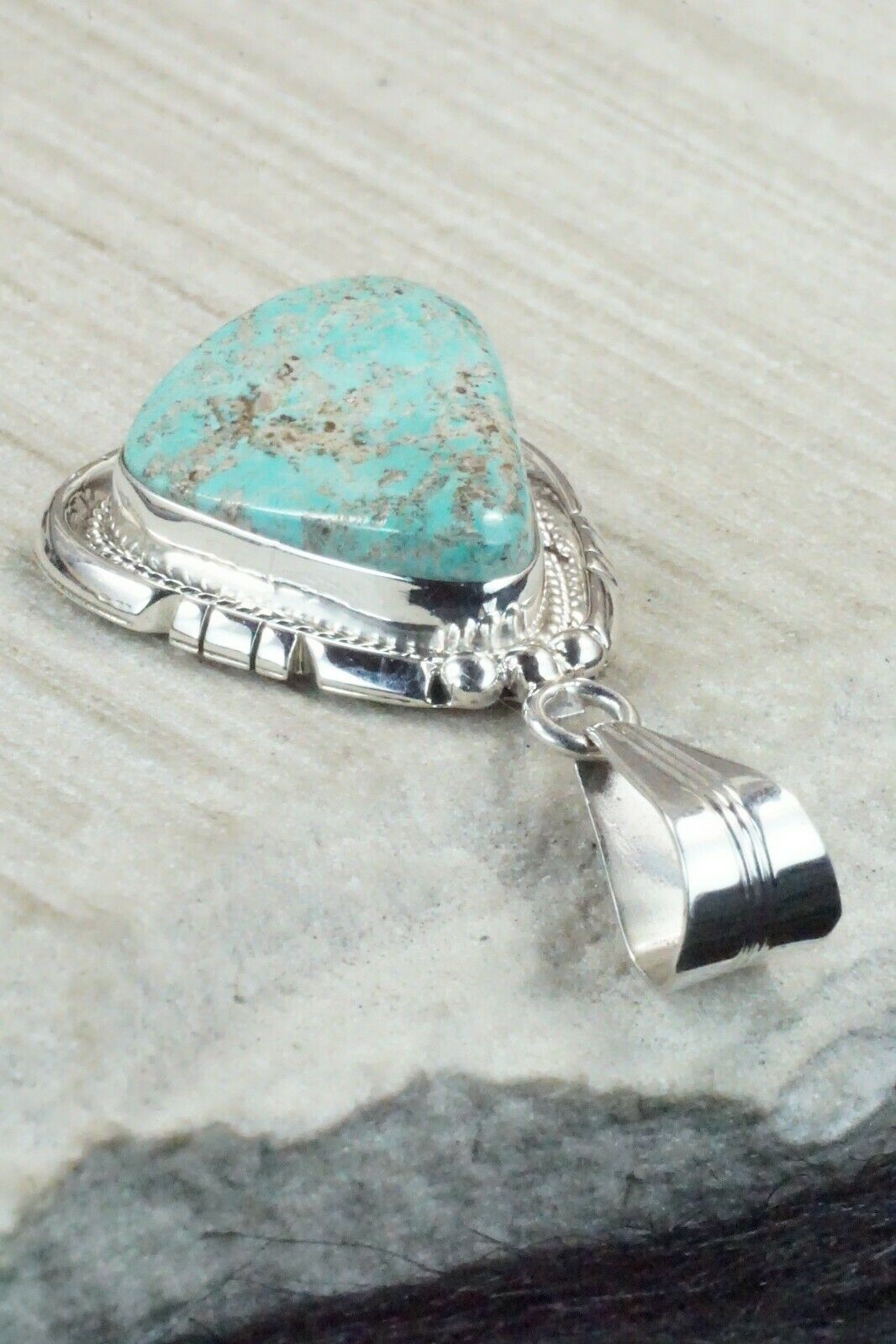 Turquoise & Sterling Silver Pendant - Samuel Yellowhair
