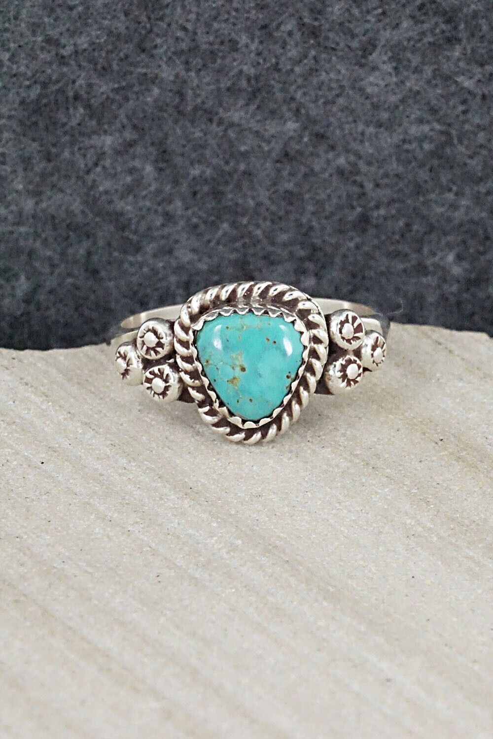 Turquoise & Sterling Silver Ring - Freda Martinez - Size 10.25