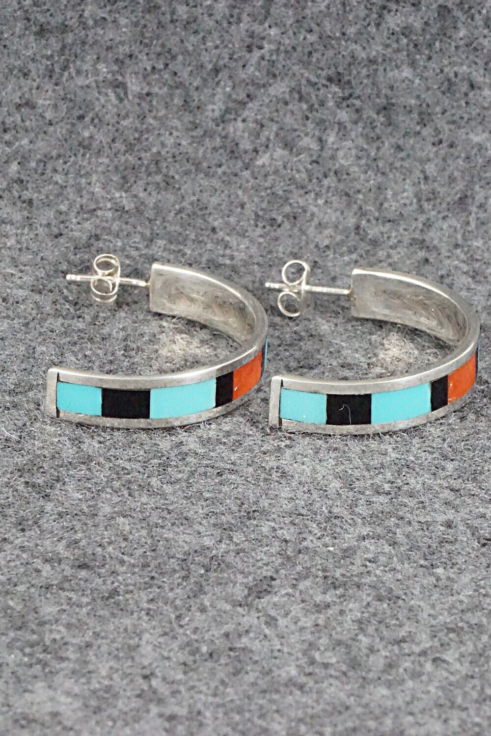 Multi Stone Inlay & Sterling Silver Earrings - Robin Chavez