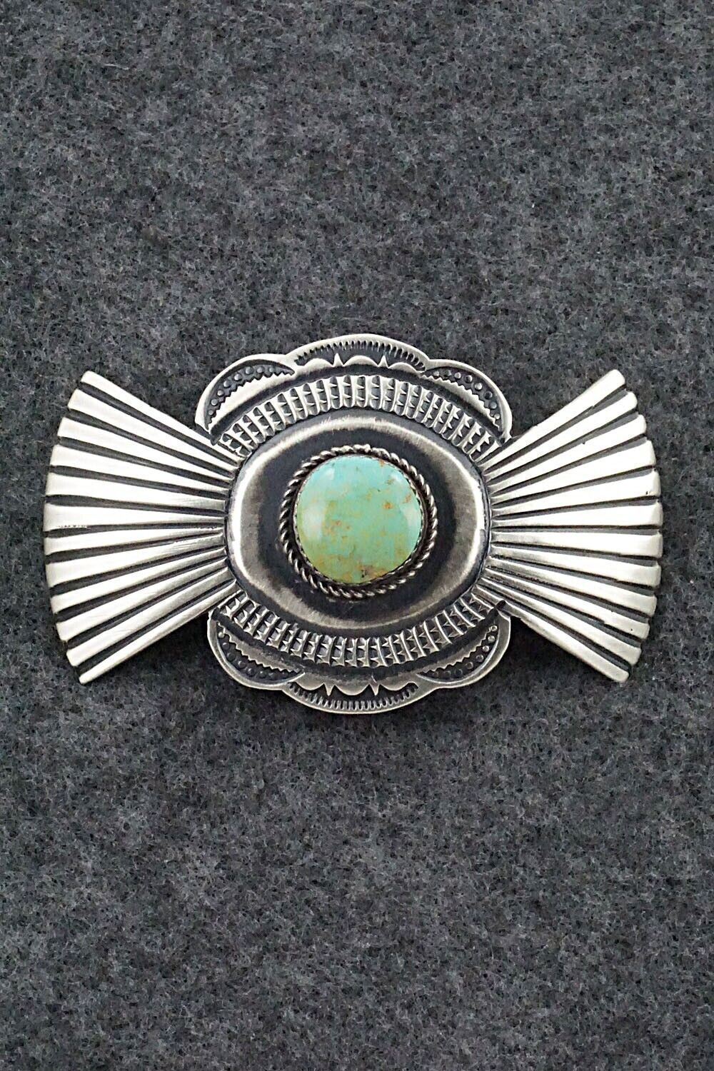 Turquoise & Sterling Silver Hair Barrette - Martha Cayatineto