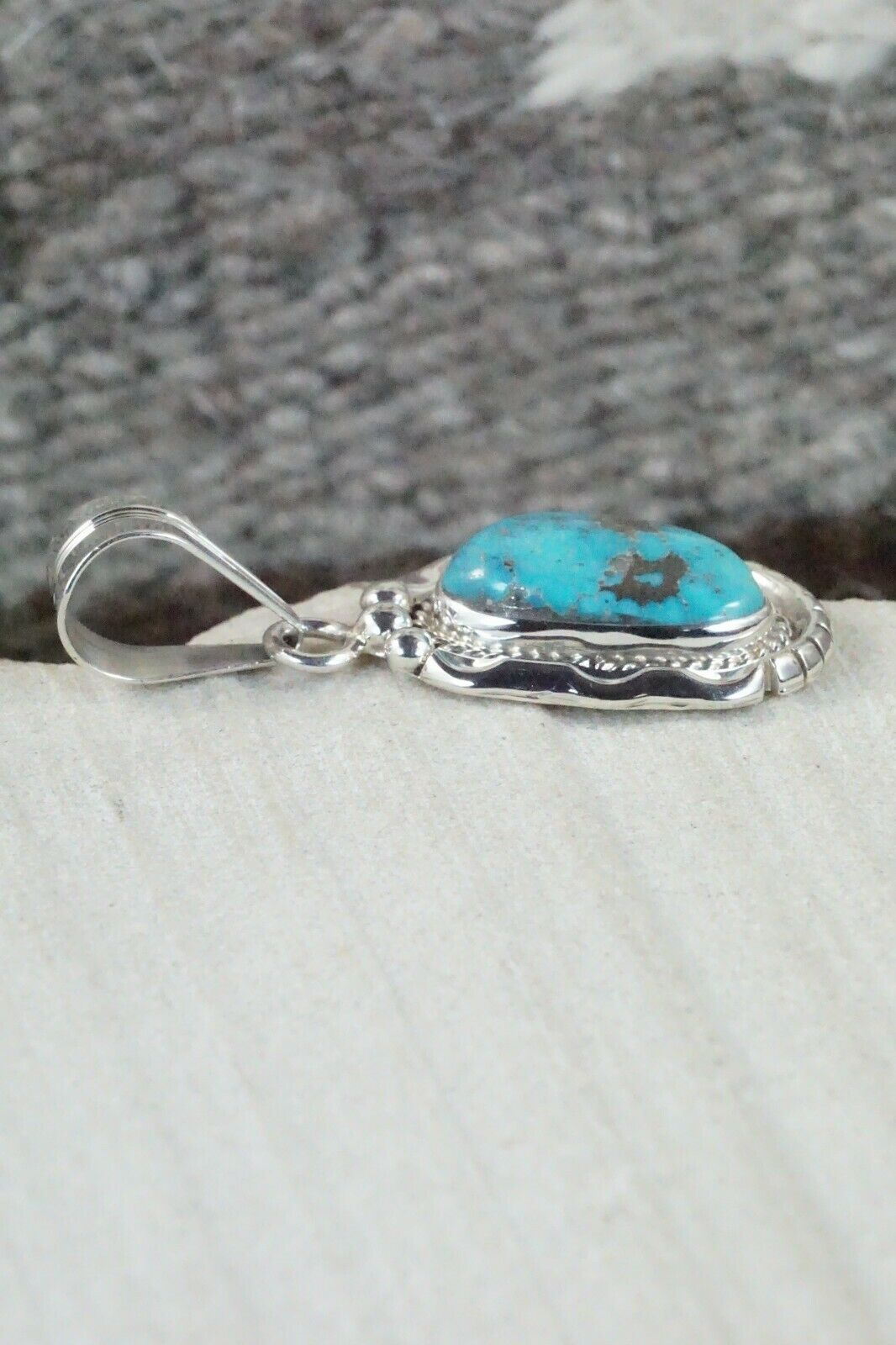 Turquoise & Sterling Silver Pendant - Samuel Yellowhair