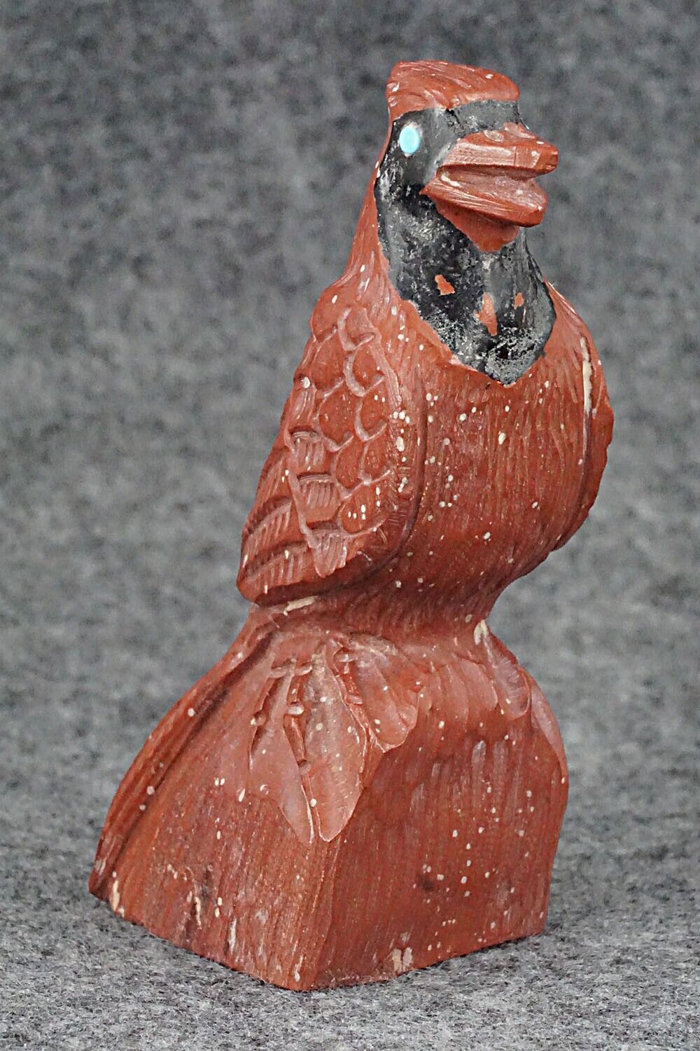 Cardinal Bird Zuni Fetish Carving - Derrick Kaamasee
