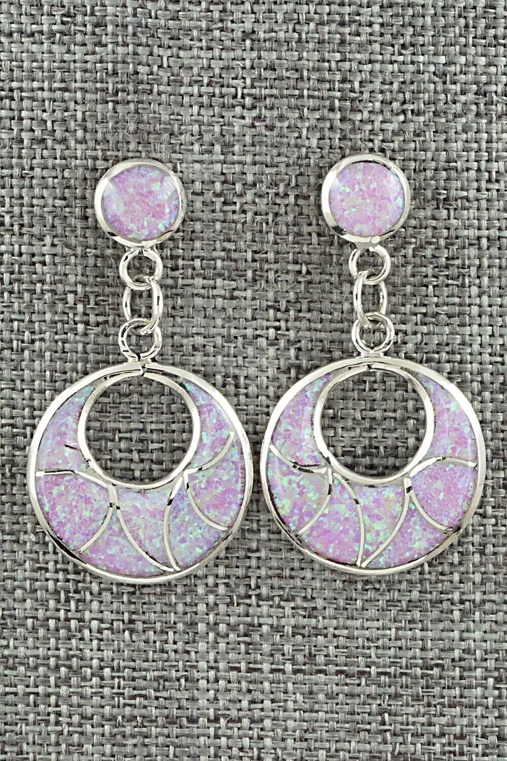 Opalite & Sterling Silver Inlay Earrings - Delorna Lahi