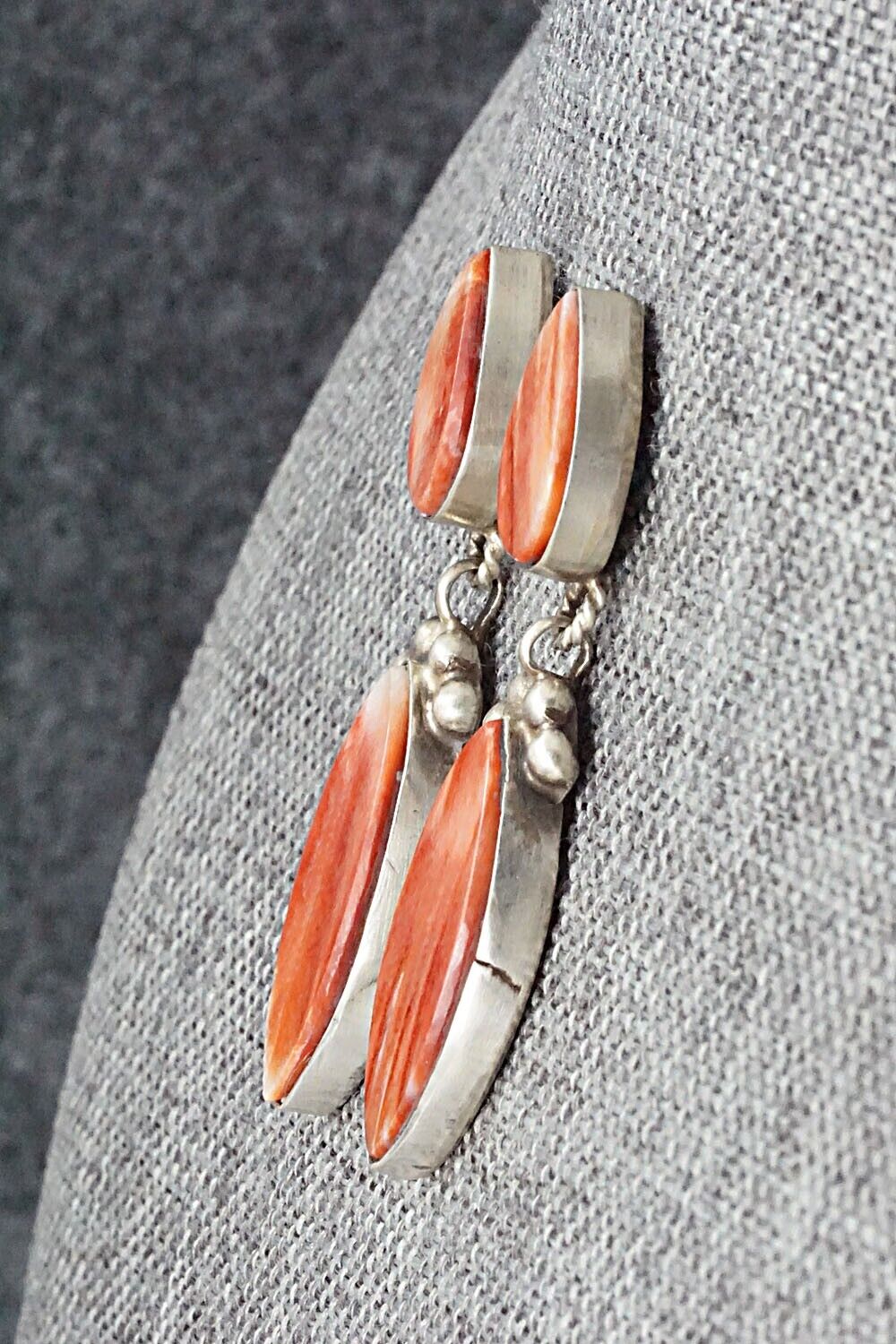 Spiny Oyster & Sterling Silver Earrings - Selina Warner