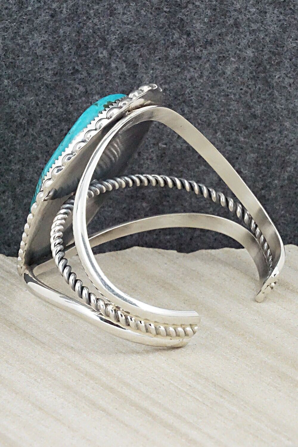 Turquoise & Sterling Silver Bracelet - Leslie Nez