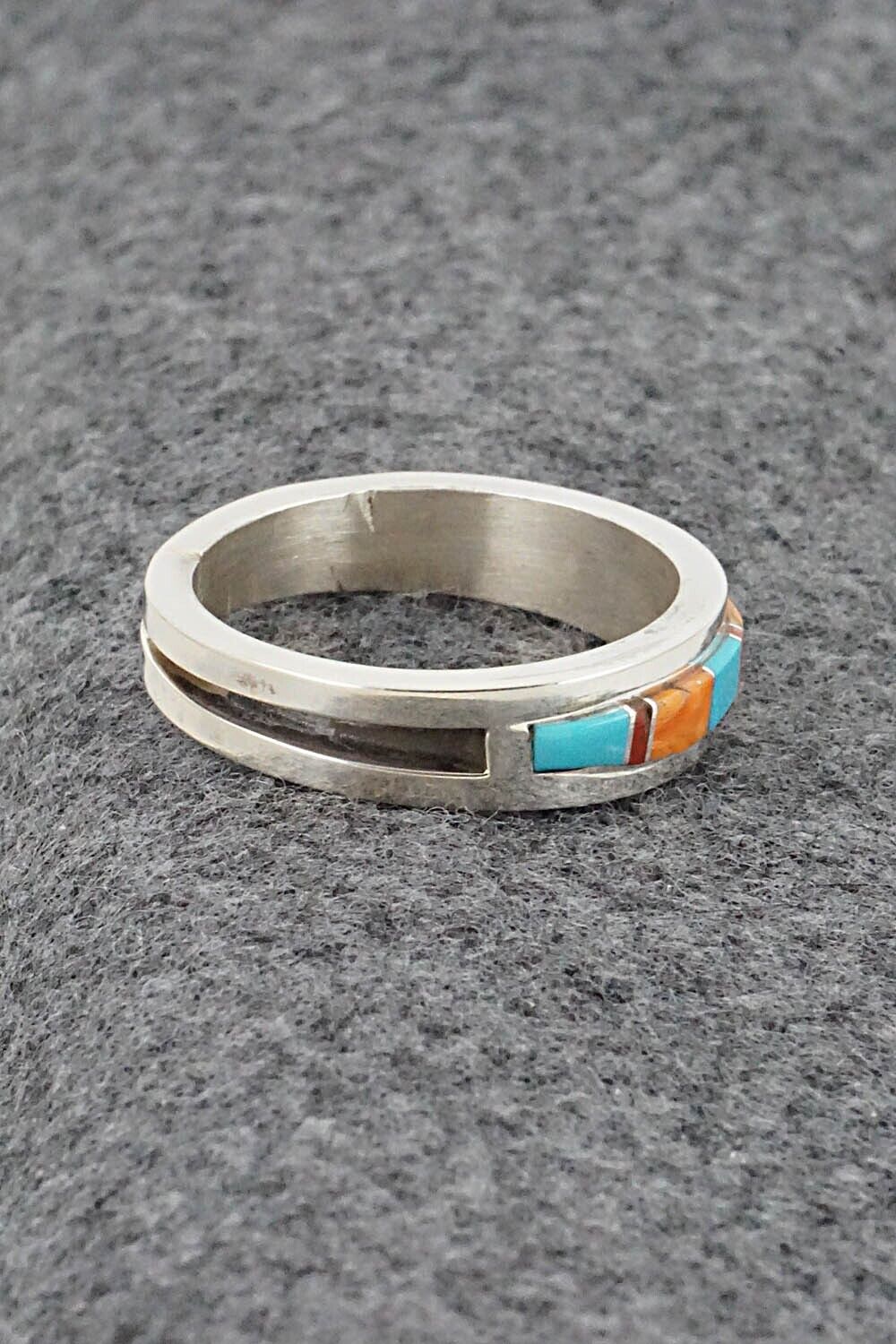 Multi-Stone & Sterling Silver Inlay Ring - Wilbert Muskett Jr. - Size 12